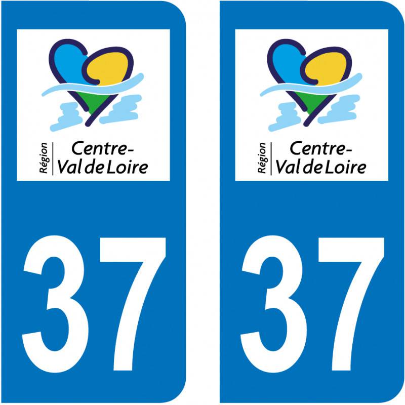 Autocollant Plaque 37 Indre et Loire Autocollant Plaque 37 Indre et Loire