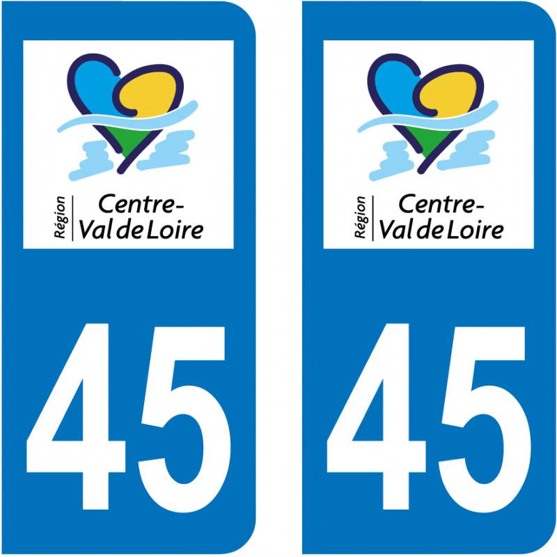 Autocollant Plaque 45 Loiret Autocollant Plaque 45 Loiret