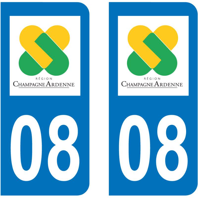 Sticker Pour Plaque D'immatriculation Moto - Département 08 Ardennes | Autocollant Résistant, Garanti 5 Ans