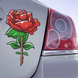 Autocollant Fleur Rose - 1
