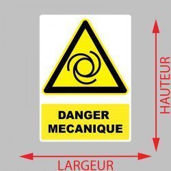 Autocollant Signalisation Panneau Danger Entrainement Mécanique - 1