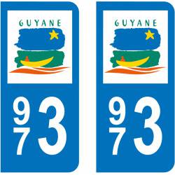 Autocollant Plaque 973 Guyane