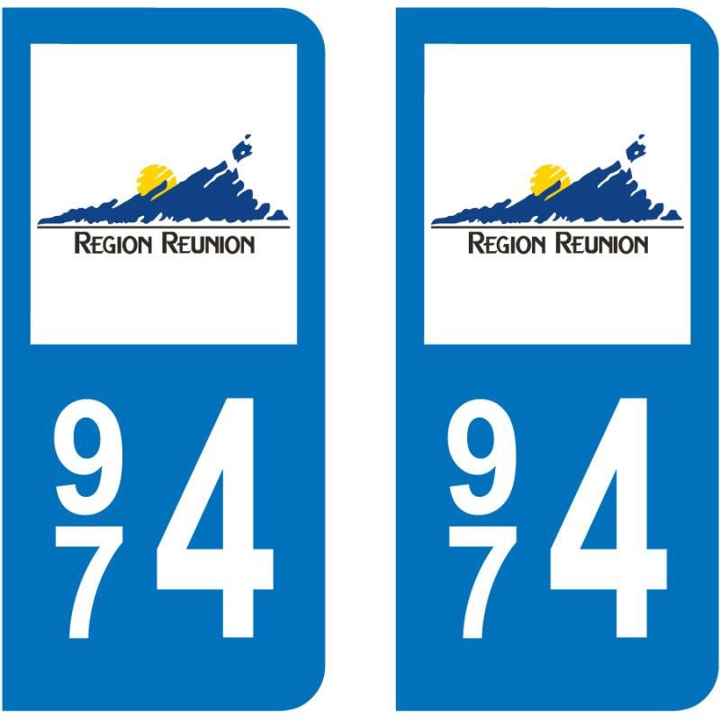 Autocollant Plaque 974 Réunion Autocollant Plaque 974 Réunion