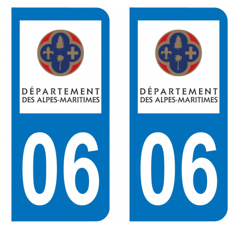 Sticker Plaque 06 Alpes-Maritimes - 2 Sticker Plaque 06 Alpes-Maritimes - 2