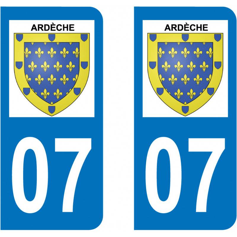 07 Ardèche autocollant plaque 