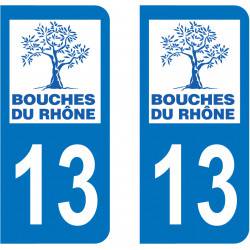 Autocollant immatriculation des Bouches-du-Rhône 13