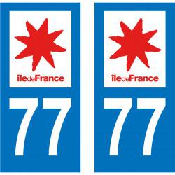 Sticker Plaque 77 Seine et Marne