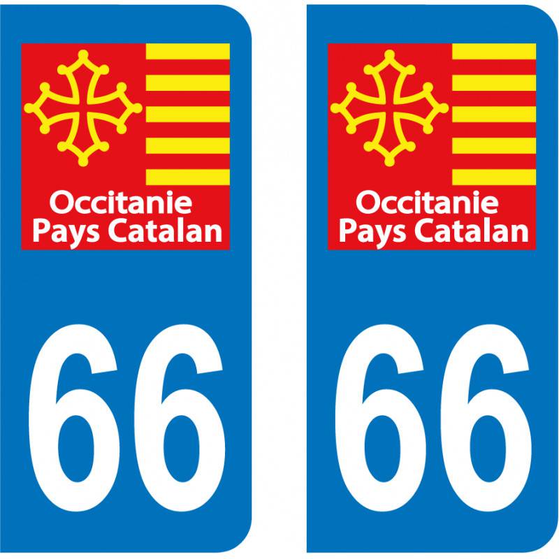 Autocollant Plaque 66 Pyrénées Orientales Pays Catalan