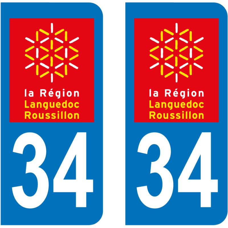Autocollant Plaque 34 Hérault Autocollant Plaque 34 Hérault
