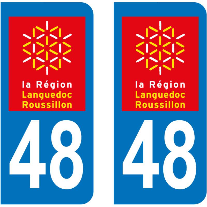 Autocollant Plaque 48 Lozère Autocollant Plaque 48 Lozère