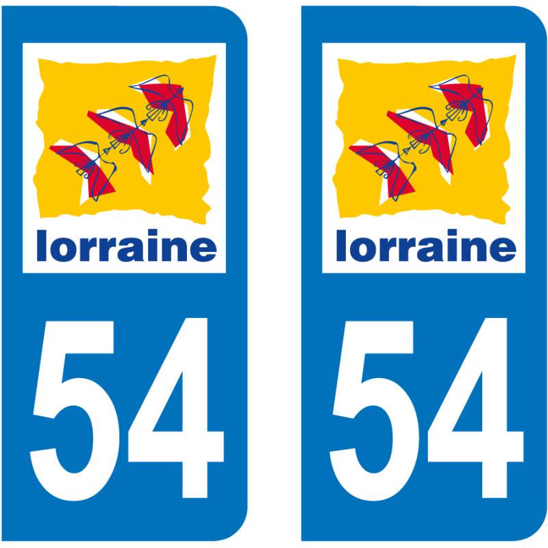 Autocollant Plaque 54 Meurthe et Moselle Autocollant Plaque 54 Meurthe et Moselle