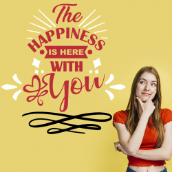 Autocollant The happiness is here with you - 76