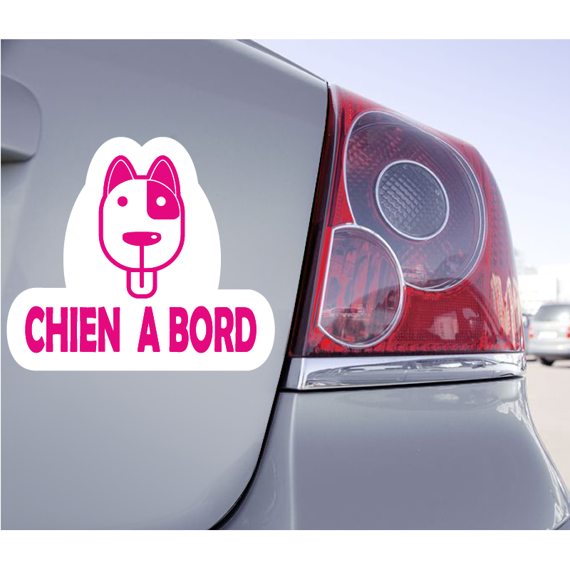 Autocollant "Chien à Bord" – Sticker Vinyle Résistant – Fabrication Française – Dimensions 15x11 Cm - 6