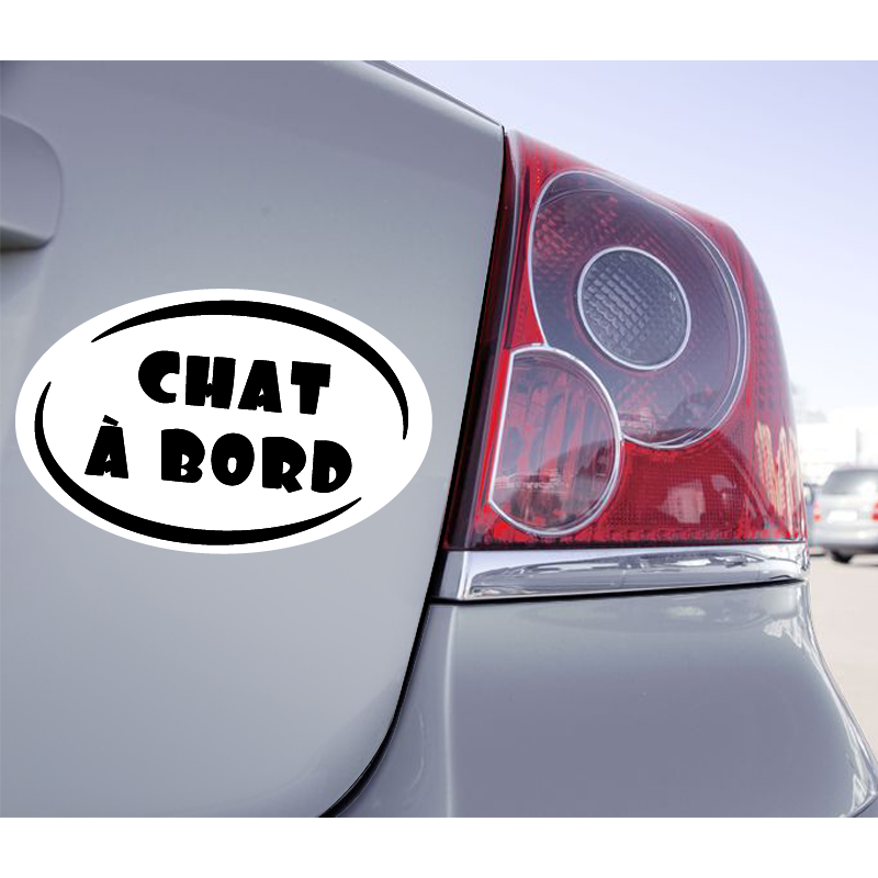 Autocollant Voiture Chat A Bord Sticker Chat A Bord Zonestickers