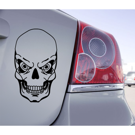 SKN-A Skull AUDI Power Autocollant Sticker tete de mort vitres 58x34cm a3 a5 a6