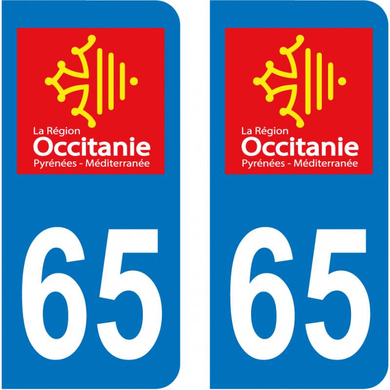 Autocollant Plaque 65 Hautes Pyrénées Autocollant Plaque 65 Hautes Pyrénées