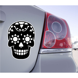 Sticker Tête De Mort Skull Mexicaine - 1