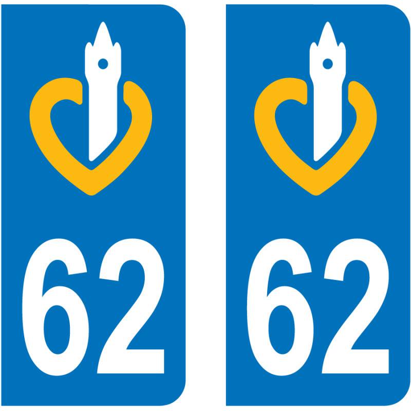 Autocollant Plaque 62 Pas de Calais Autocollant Plaque 62 Pas de Calais