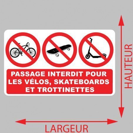 Autocollant interdit aux Vélos Skateboards Trottinettes - 2