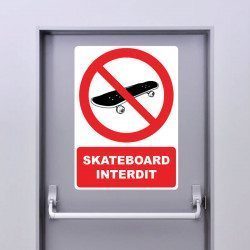 Autocollant skateboard interdit