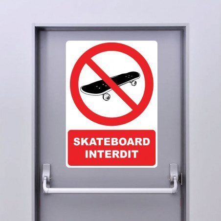 Autocollant skateboard interdit - 1