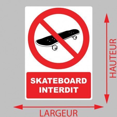 Autocollant skateboard interdit - 2