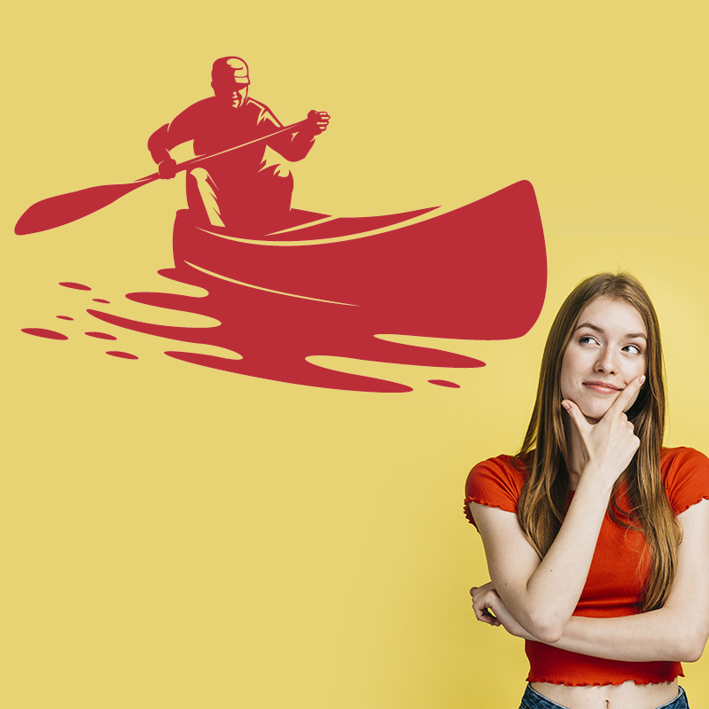 Sticker Homme à Pirogue - Autocollant Homme à Pirogue | ZoneStickers