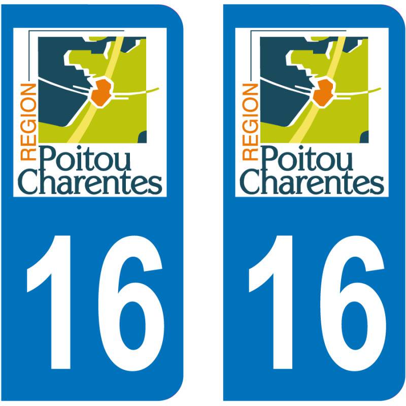 Autocollant Plaque 16 Charente Autocollant Plaque 16 Charente