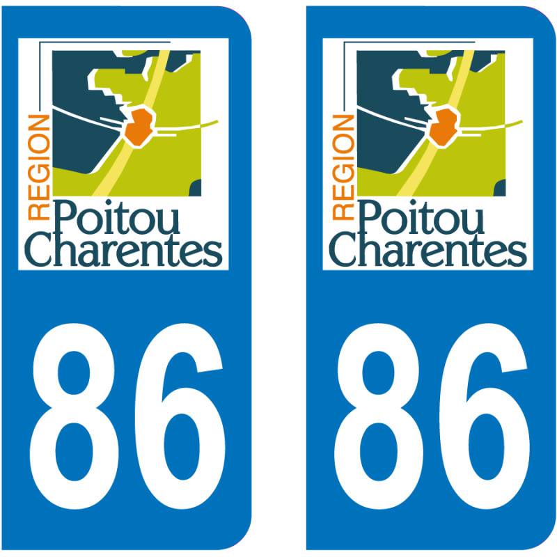 Indre et Loire Paire Sticker immatriculation 37