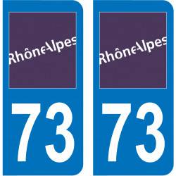 2 Stickers Plaque Immatriculation 73 Savoie - Garantis 5 Ans, Résistants Aux UV Et Lavage Haute Pression
