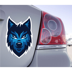 Sticker Loup  Bleu - 1