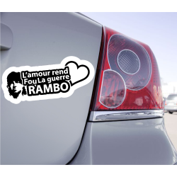 Sticker L'amour Rend Fou La Guerre RAMBO - 1