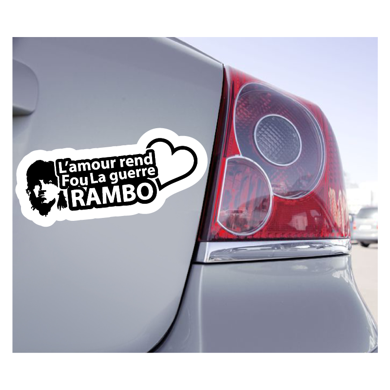Sticker L'amour Rend Fou La Guerre RAMBO - 1