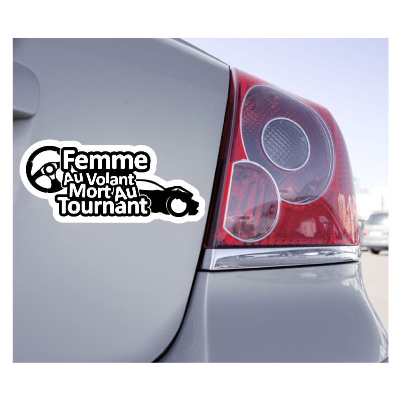 Sticker Femme Au Volant Mort Au Tournant - 1