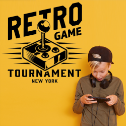 Autocollant Retro Game Tournament New York - 1