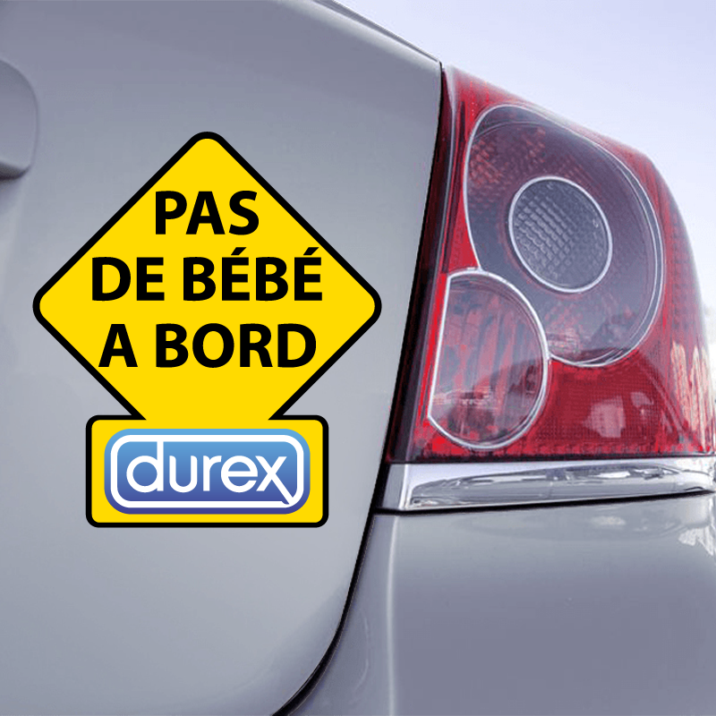 Sticker Pas de Bébé à Bord Durex - Pro-RS
