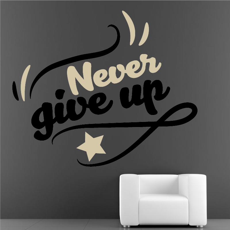 Autocollant Never give up - 1