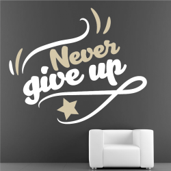 Autocollant Never give up - 2