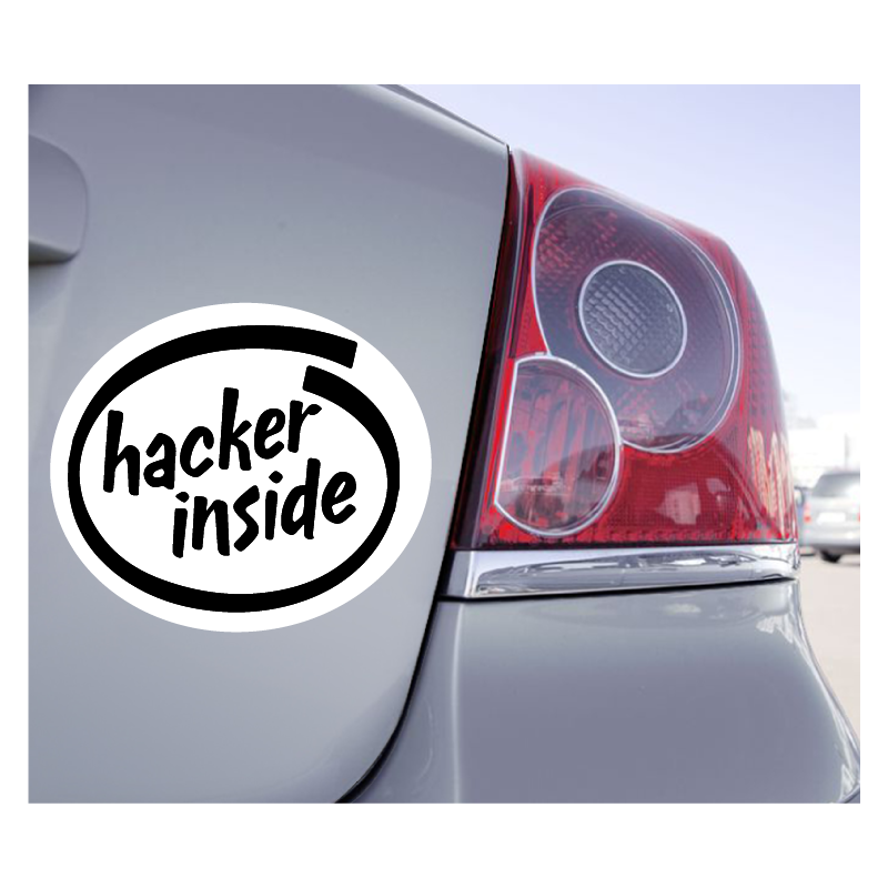 Sticker Hacker Inside ZoneStickers Couleur Impression Noir