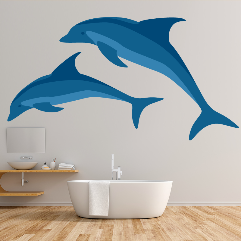 Sticker Autocollant Pour Abattant WC - Motif Dauphins 35x42 Cm, Facile à Poser