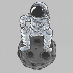 Autocollant Astronaute lune - 2