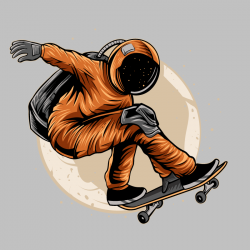 Autocollant Skateur Moon - 2