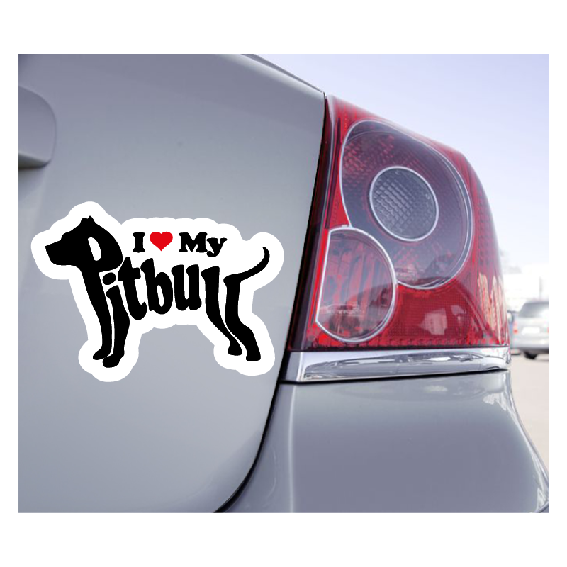 Sticker I Love Pitbull - 1