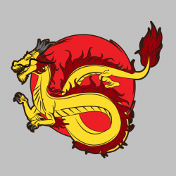 Autocollant Dragon oriental - 2