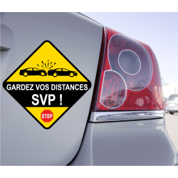 Sticker Panneau Gardez Vos Distances SVP! - 1