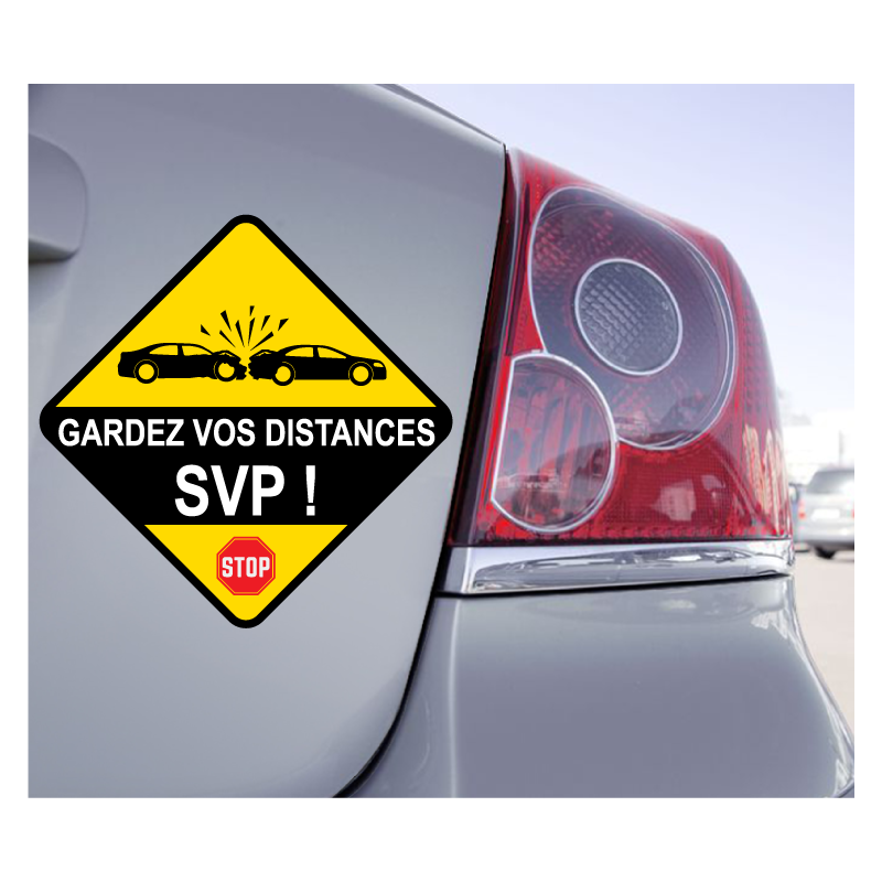 Sticker Panneau Gardez Vos Distances SVP! - 1