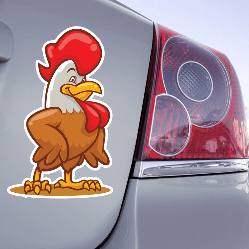 Autocollant Voiture Coq - 1