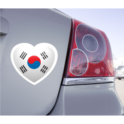 Sticker Love Drapeau Corée du Sud - 1