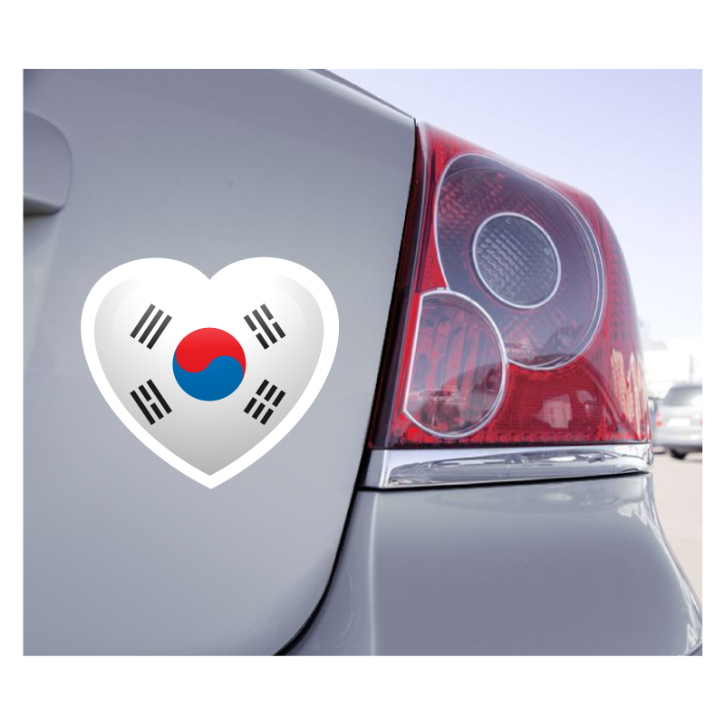 Sticker Love Drapeau Corée du Sud - 1