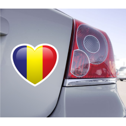 Sticker Love Drapeau Roumanie - 1